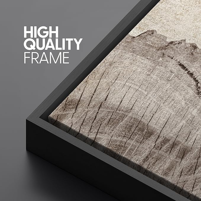 SIGNFORD Large Framed Canvas Tree Ring Texture Wood Slice Illustrations Modern Art Calm Warm for Living Room, Bedroom, Office - 60"x20"