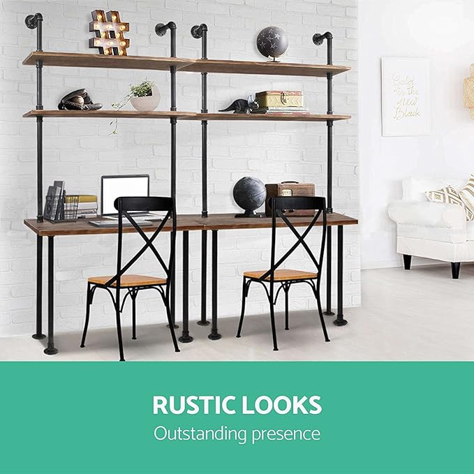 Diwhy Computer Desk with Storage Shelves,Home Office Writing Desk,Bookshelf Laptop Desk, Industrial Style Office Decor,Studying Writing Table Workstation,Stable Metal Framee,Easy Assembly(40" L)