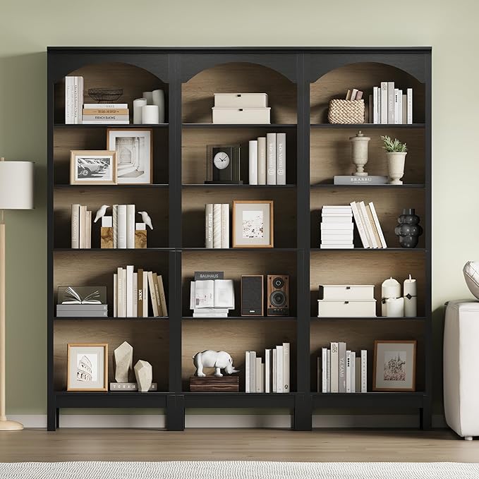 Arched Bookshelf with 5 Tier Open Shelves