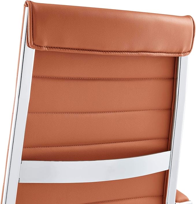 Modway Jive Ribbed High Back Tall Executive Swivel Office Chair With Arms In Terracotta