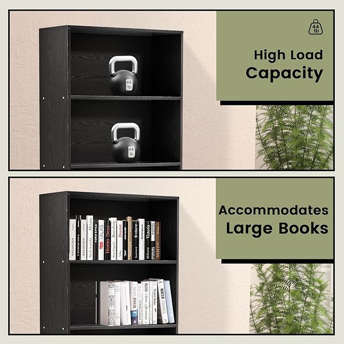 71" Tall 6-Tier Bookshelf, Large Open Display Bookcase with Ample Storage, Floor Standing Book Shelf for Living Room, Home Office, Bed Room, Black