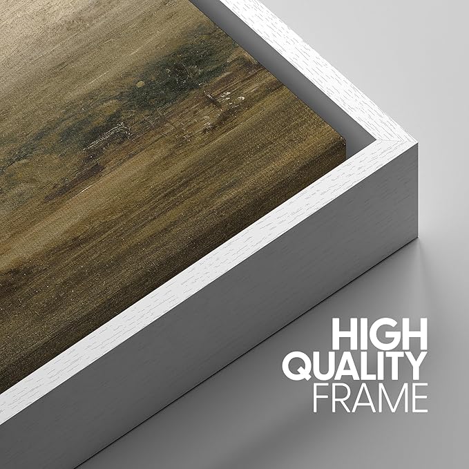 SIGNWIN Framed Canvas Print Wall Art Set Vintage Countryside Landscape Classic Pastoral Scenery Illustrations Modern Art Decorative Abstract for Living Room, Bedroom, Office - 16"x24"x3 White