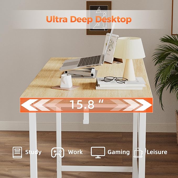 Mericonia 24 inch Rolling Computer Desk with Wheels, Gaming Desk for Small Spaces, Modern Simple Style Table for Home Office, Study Writing Table