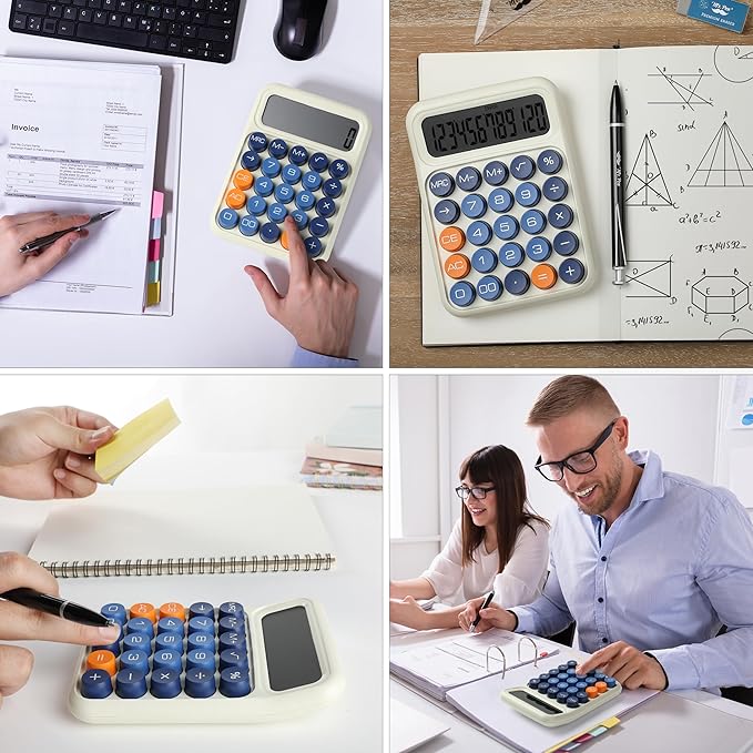 Mr. Pen- Mechanical Switch Calculator, 12 Digits, Large LCD Display, Colorful Calculator Big Buttons, Mechanical Calculator, Calculators Desktop Calculator, Cute Calculator, Aesthetic Calculator