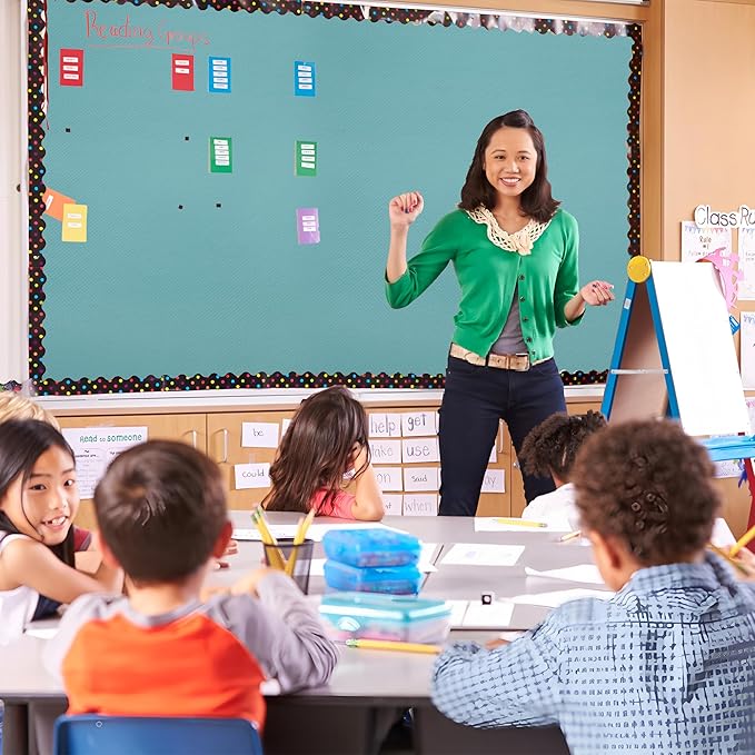 Calming Blue Bulletin Board Roll Classroom Non Woven Fabric Background 15.7 in x 36 ft Fade Resistant Blue Bulletin Board Decoration for Back to School Classroom Bulletin Wall Decor