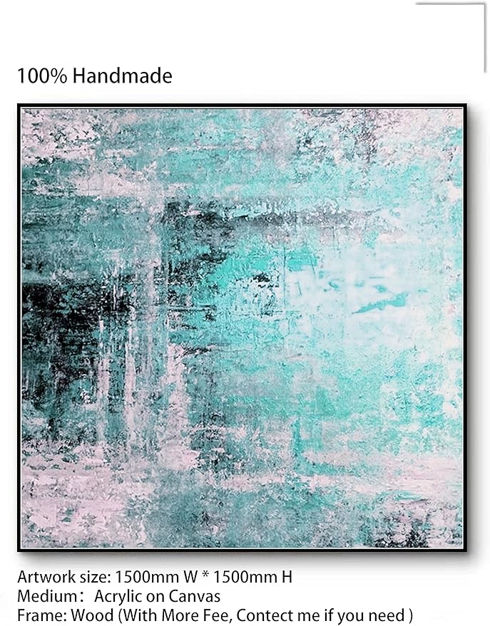 Abstract Large Painting Original Abstract Blue Color Original Canvas Large Wall Art Oil Abstract Painting Acrylic Minimalist Painting 32x32 inch