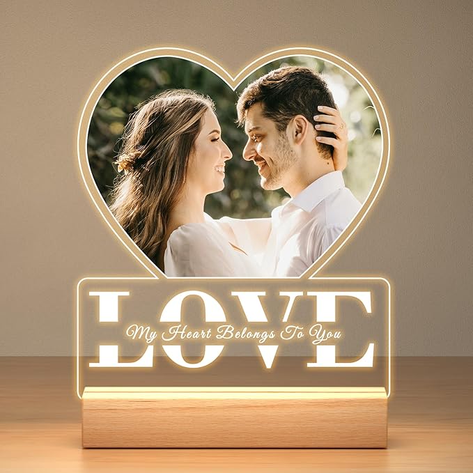 Custom Picture Frames with Photo, Personalized Photo Frame, Customized Picture Frame, Personalized Anniversary Couple Gifts for Women Men Her Him Girlfriend Boyfriend Wife