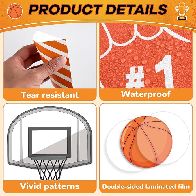 Spring Basketball Bulletin Board Set Sports Classroom Decorations Let The Madness Basketball Paper Cutouts Madness Bulletin Board for School Classroom Office Chalkboard Wall Door Decor Game Supplies