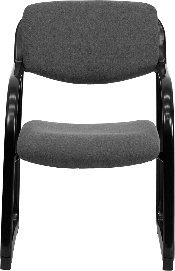 Flash Furniture Richie Gray Fabric Executive Side Reception Chair with Sled Base