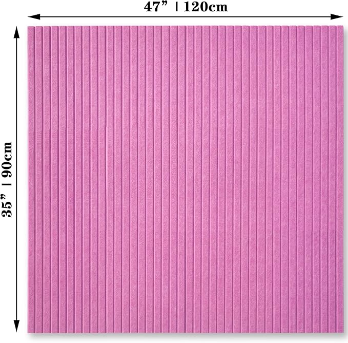 Large Cork Board Alternative-12 Pcs Self-Adhesive Felt Bulletin Board Tiles, Felt Pin Board Cork Board Tiles for Home Office Wall Decor, Tack Board 47"x35" (Rose