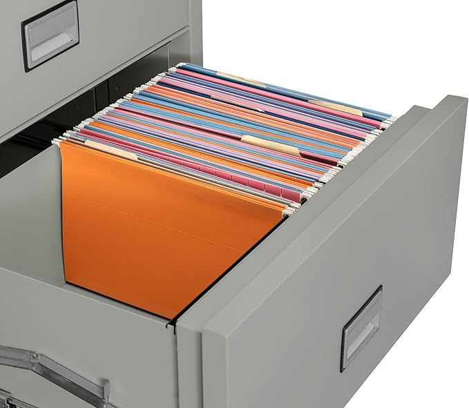 31 inch Wide 2-Drawer Lateral Fireproof File Cabinet – Legal and Letter Size Filing – Key Lock – Water Resistant – Fire Safe and Impact Rated – Light Gray Finish – Model LAT2W31LG
