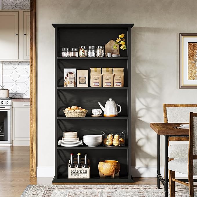 Tribesigns 6-Tier Tall Bookshelf, 71" Industrial Bookcase with Metal Frame, Freestanding Open Storage Shelves for Home Office, Living Room, Bedroom