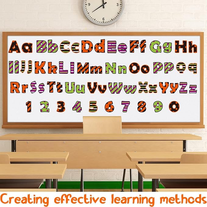 260 PCS Bulletin Board Letters for Classroom 4” Letters Combo Pack Set Thanksgiving Halloween Classroom Decorations Alphabet Numbers Symbols Letters for Bulletin Board Cutouts Card for Classroom Decor