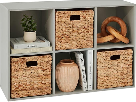 Best Choice Products Kids Bookcase 6-Cube Storage Organizer, 11in Shelf Opening, Bookshelf, Toy Storage, Customizable w/ 3 Removable Back Panels – Gray