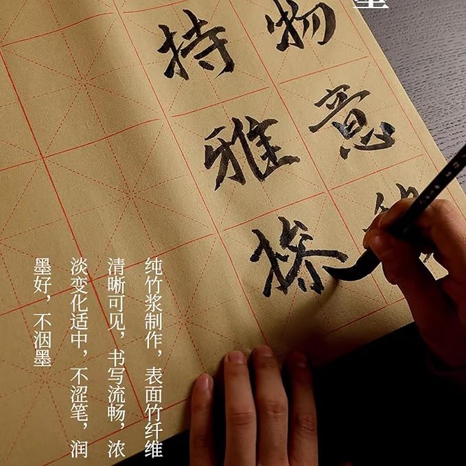 MEGREZ Chinese Calligraphy Practice Sumi Paper, Maobian Xuan Paper for Students Beginners Practice Writing 6cm x 60 Grids/Sheet, 70 Sheets/Pack, 13.5 x 25.6 inches(39 x 69cm)