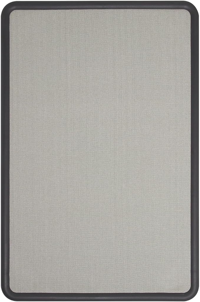 Quartet Bulletin Board, Fabric, 3 x 2 Feet, Office Bulletin Boards, Contour Gray Plastic Frame (7693G)