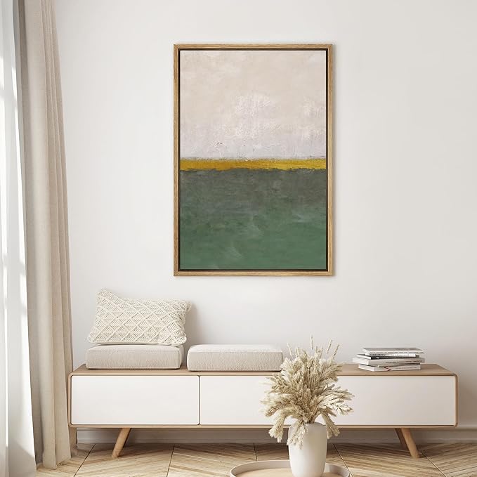 SIGNWIN Framed Canvas Wall Art Abstract Color Block Canvas Prints Home Artwork Decoration for Living Room,Bedroom - 16x24 inches