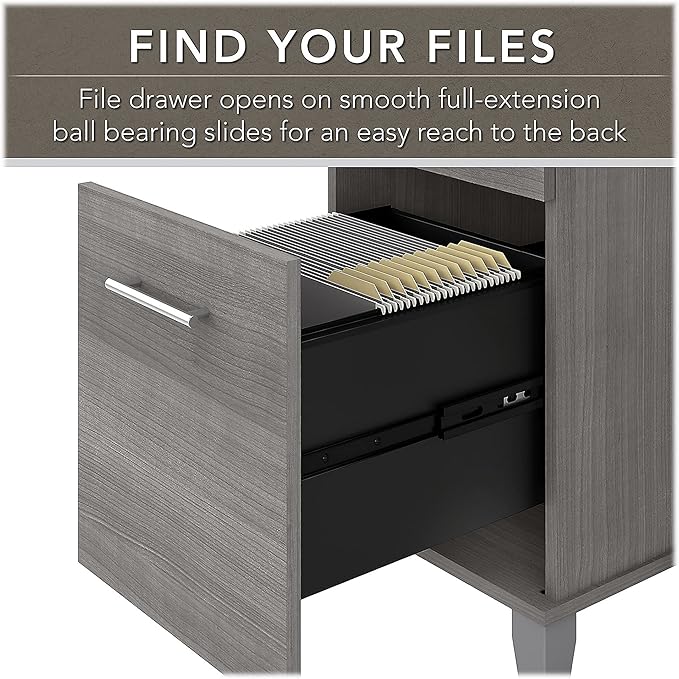 Bush Home Somerset 72W 3 Position Sit to Stand L Shaped Desk with Hutch in Platinum Gray | Adjustable Height Table for Office