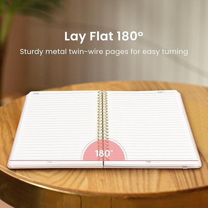 Taja Lined Spiral Journal Notebook for Women & Men, 140 Pages, College Ruled Hardcover Notebook for Work & Note Taking, Journals for Writing, A5(5.7" x 7.9") -Pink, 6 Pack