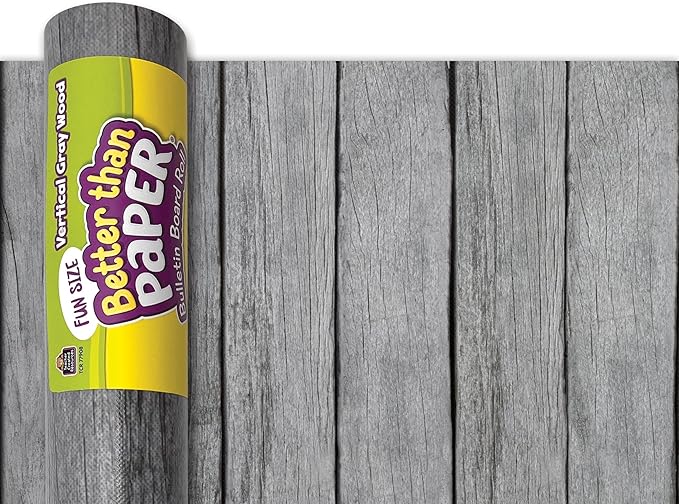 Teacher Created Resources Fun Size Vertical Gray Wood Better Than Paper Bulletin Board Roll (TCR77908)