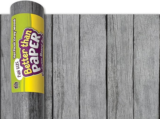 Teacher Created Resources Fun Size Vertical Gray Wood Better Than Paper Bulletin Board Roll (TCR77908)