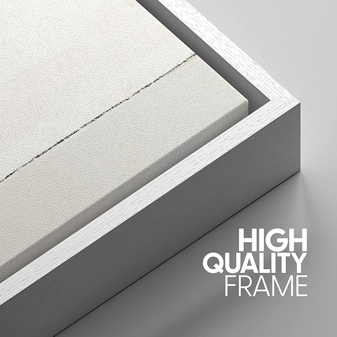 SIGNWIN Framed Canvas Print Wall Art Set Duotone Gray White Grunge Pastel Landscape Shapes Abstract Illustrations Modern Art Decorative Nordic Zen for Living Room, Bedroom, Office - 16"x24"x3 White