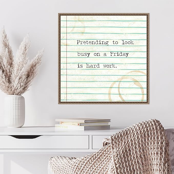 Amanti Art Framed Canvas Wall Art 22x22 Office Snark IV by Studio W, Framed Wall Art Canvas, Typography Artwork, Traditional Decor, Medium Poster Painting for Living Room, Bedroom, Bathroom, Kitchen,