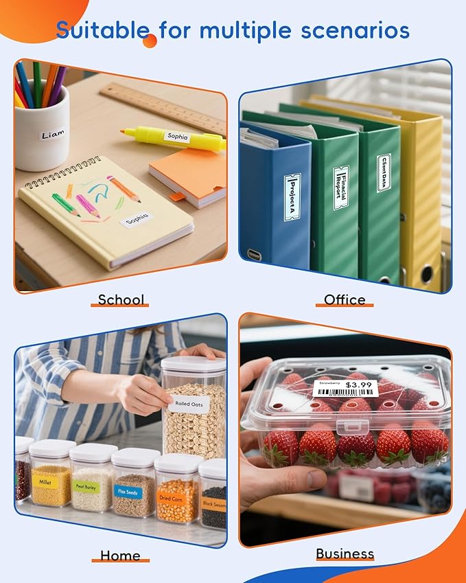 Label Maker Machine with Tape, D11s Bluetooth Label Maker Waterproof Labels, Portable Mini Label Printer with Various Templates for Home Office School, White