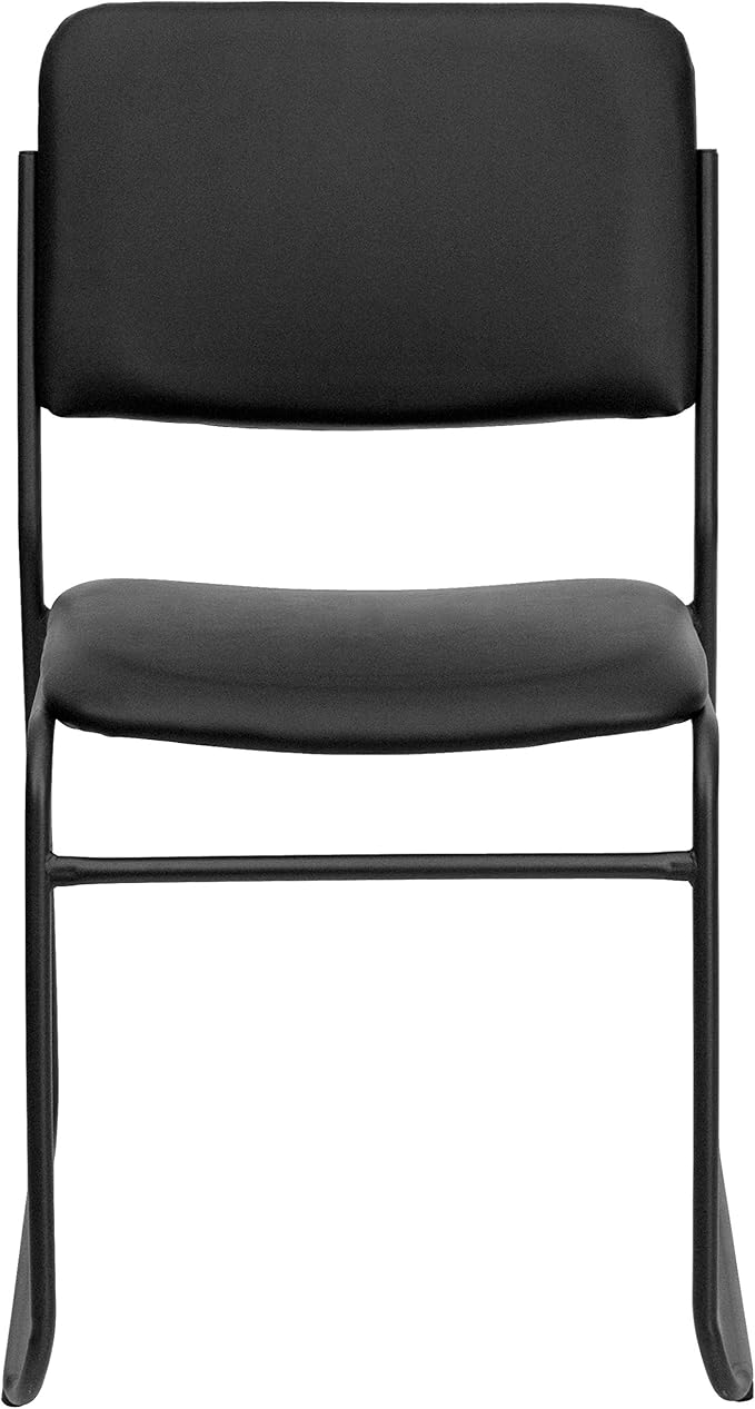 Flash Furniture 5 Pack HERCULES Series 500 lb. Capacity High Density Black Vinyl Stacking Chair with Sled Base