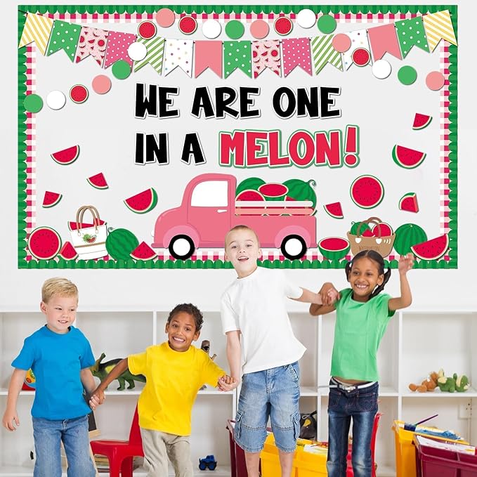 Summer Watermelon Bulletin Board Set Watermelon Truck Classroom Decorations Back to School One in a Melon Bulletin Board Decor Summer Watermelon Cutouts for Shcool Nursery Decor