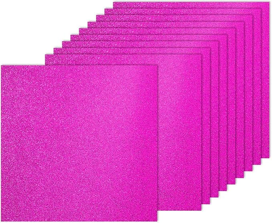 PATIKIL 40Sheets Hot Pink Glitter Cardstock, 12x12In Glitter Paper Card Stock Shiny Scrapbook 250gsm Sparkly Paper Large Shimmer for Crafts Scrapbook DIY Art Wedding Party