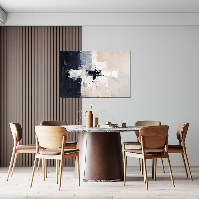 Abstract Wall Art Decor Modern Wall Art Pictures for Living Room Abstract Canvas Art Wall Decor Artwork for Walls Black and White Wall Art Decor White Wall Art Prints Home Office Decorations 32" X 48"