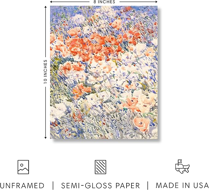 HAUS AND HUES Floral Art Wall Decor - Wildflowers Wall Art for Living Room, Floral Artwork for Bedroom Walls, Flower Painting for College Girls Dorm Room (Multicolored Flowers, Unframed, 8x10)