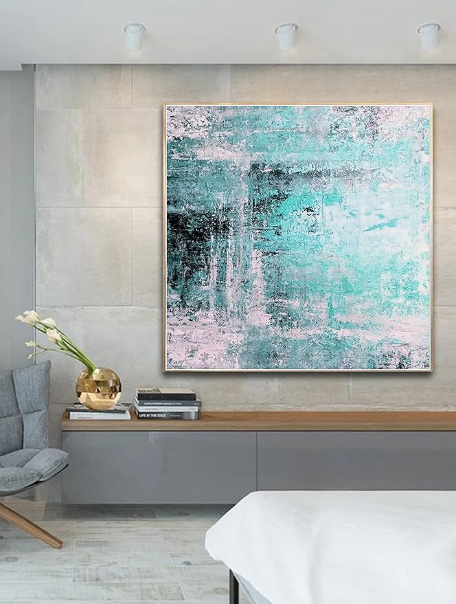 Abstract Large Painting Original Abstract Blue Color Original Canvas Large Wall Art Oil Abstract Painting Acrylic Minimalist Painting 50x50 inch
