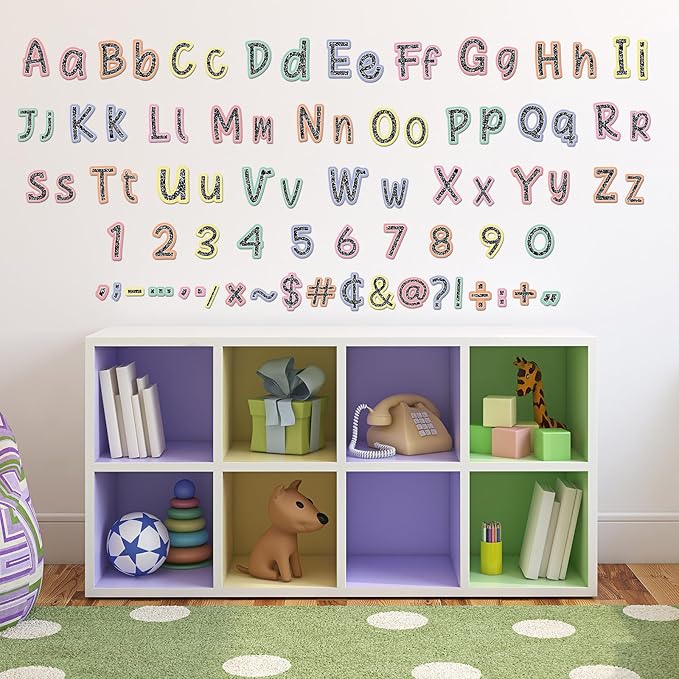 260 PCS Bulletin Board Letters for Classroom 4” Letters Combo Pack Set Pastel Composition Classroom Decorations Alphabet Numbers Symbols Letters for Bulletin Board Cutouts Card Decor