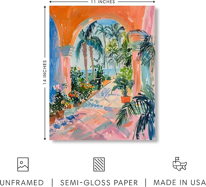 HAUS AND HUES Floral Art Wall Decor - Wildflowers Wall Art for Living Room, Floral Artwork for Bedroom Walls, Flower Painting for College Girls Dorm Room (City Scenery 3, Unframed, 11x14)