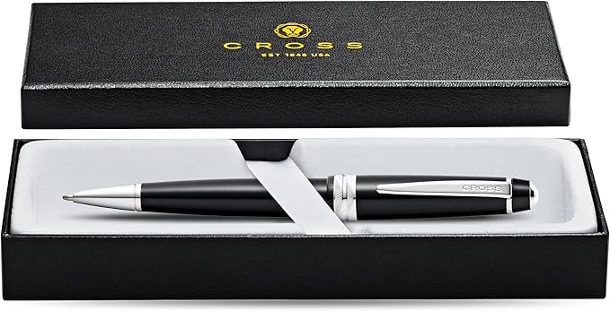 Cross Bailey Light Polished Resin Refillable Ballpoint Pen, Medium Ballpen, Includes Premium Gift Box - Black