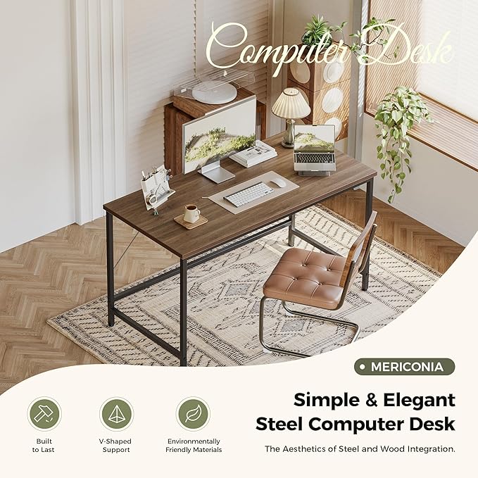 Mericonia 40 inch Computer Desk, Gaming Desk for Small Spaces, Modern Simple Style Table for Home Office, Study Student Writing Table