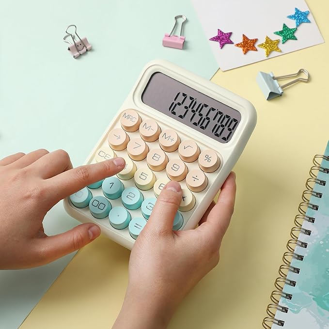 Mr. Pen- Mechanical Switch Calculator, 12Digits, Large LCD Display, Colorful Calculator Big Buttons