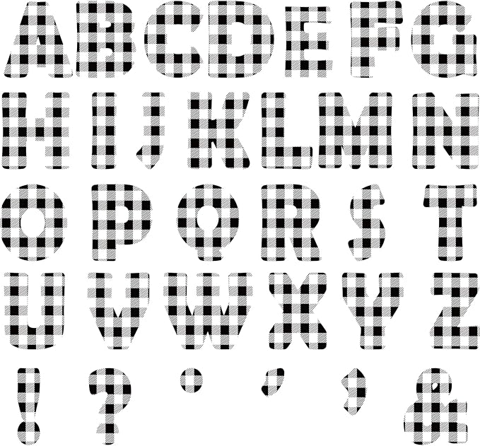 150 PCS Large 7" Bulletin Board Letters Set, Black White Checkered Classroom Alphabet Cutouts Letter for Bulletin Board Display Home School Class, A Great Helper to Inspire Students' Learning Interest