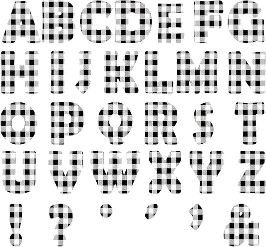 150 PCS Large 7" Bulletin Board Letters Set, Black White Checkered Classroom Alphabet Cutouts Letter for Bulletin Board Display Home School Class, A Great Helper to Inspire Students' Learning Interest