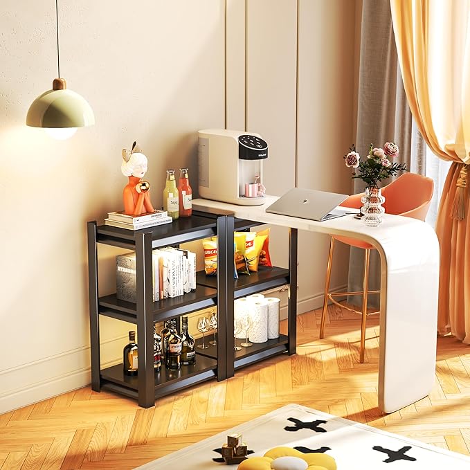 28" W*32" H Book Shelf，3 Tier Metal Wide Bookshelf，Heavy Duty Book Shelfs，Adjustable Shelving Unit，Short Bookcase，Industrial Bookshelf for Living Room，Bedroom，Office and Library