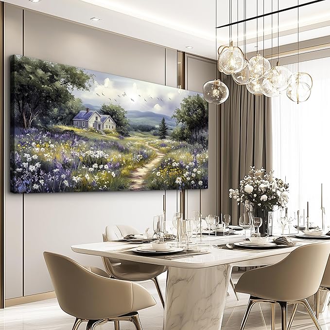 FUHAIHUA Large Wall Decor For Living Room Canvas Wall Art For Office Wall Decorations For Bedroom Garden Painting Artwork Room Home Decor 24x48 In