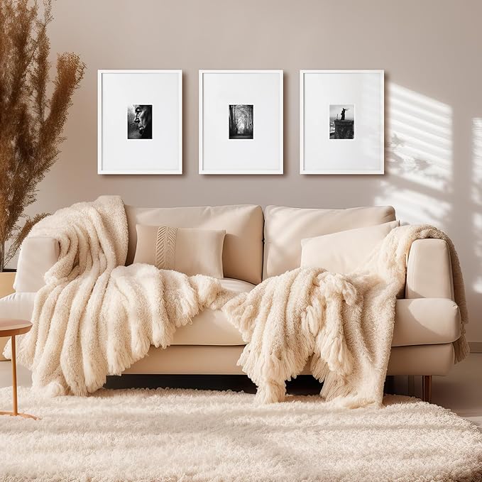 artisane home goods - Gallery Frame 1.0, Picture Frame, 16x20 White, Gallery Wall Frame Set, Large Picture Frame, Oversized Mat (4x4, 4x6, and 5x7)