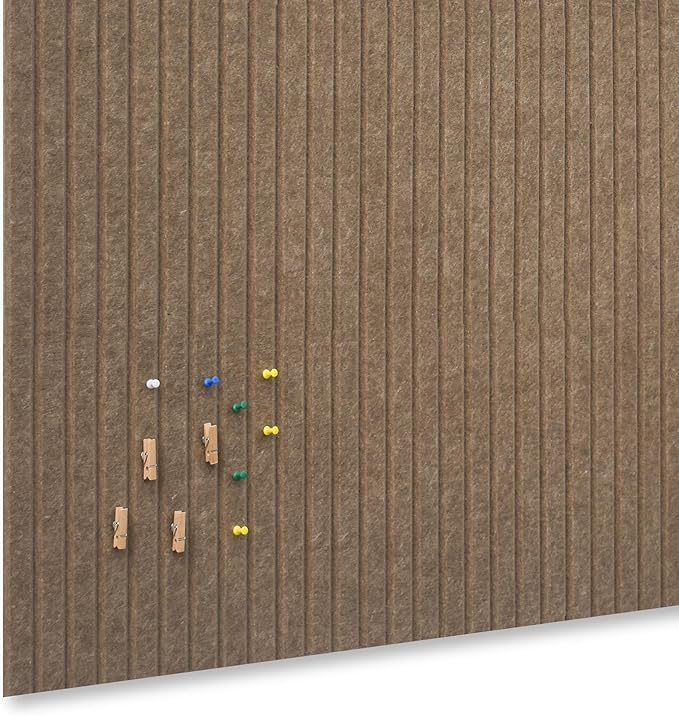 Large Cork Board Alternative-12 Pcs Self-Adhesive Felt Bulletin Board Tiles, Felt Pin Board Cork Board Tiles for Home Office Wall Decor, Tack Board 47"x35" (Dark Brown