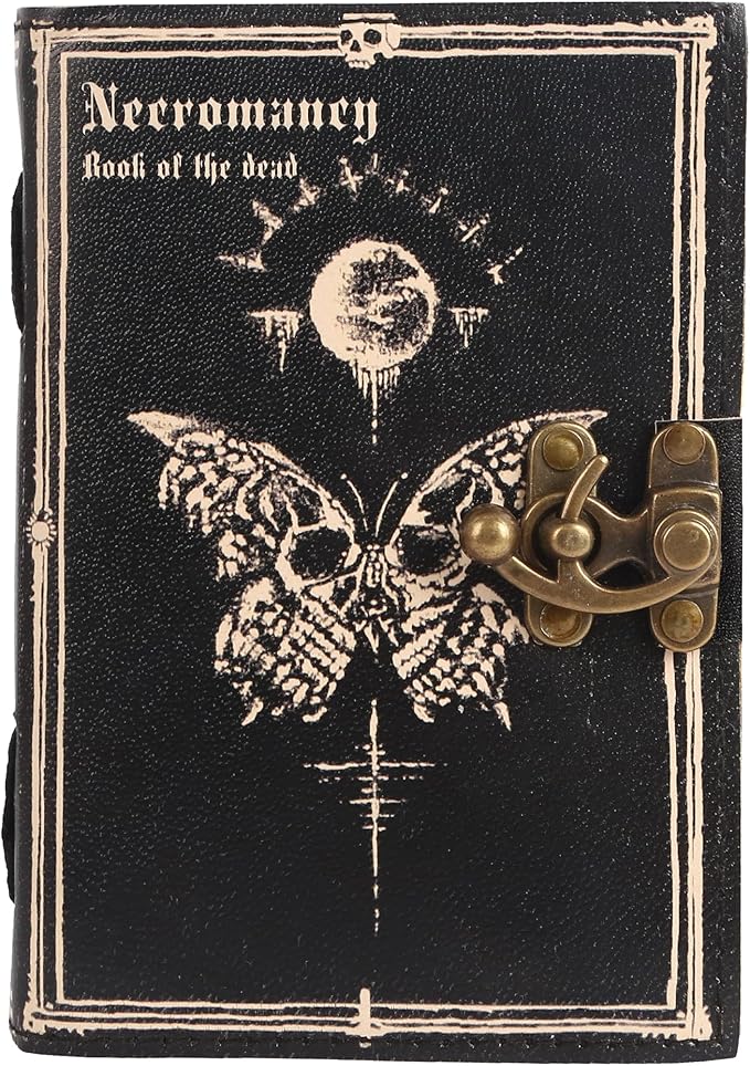 TUZECH Book of Spells Leather Bound Journal Deckle Edge Paper Grimoire Printed Diary Third Eye witchcraft supply and Witch Spell Notebook Antique Vintage Book for Men and Women (The Book Of Dead)