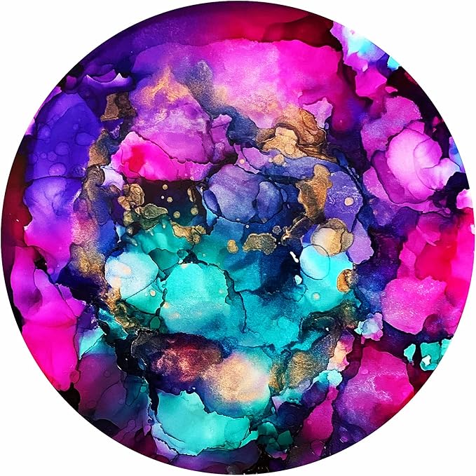 Alcohol Ink Synthetic Paper & Watercolor - Non-Absorbent, Heavy Weight & Tear Resistant - Forgiving - Many Inks Wipe Off Clean for Easy Reuse On White - White EVO Circles Variety Sizes (6 Pack)