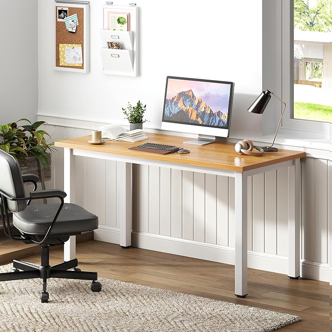SogesHome Work from Home Desk Work from Home Table 47 inches Computer Desk Office Desk Gaming Desk PC Desk Coner Computer Table Writing Table Workstation, for Home Office Use, AC3BW-120-SH
