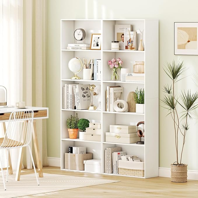 Giantex 5-Tier Bookshelf, Freestanding Bookcase with 5 Open Shelf, Modern Display Shelf, Storage Organizer for Living Room Bedroom Home Office