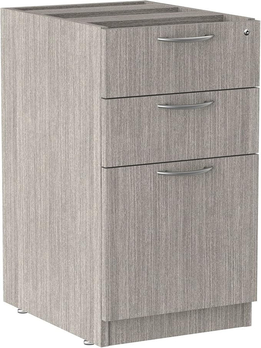 Alera Alera Valencia Series Full Pedestal File, Left/Right, 3-Drawers: Box/Box/File, Legal/Letter, Gray, 15.63" x 20.5" x 28.5"